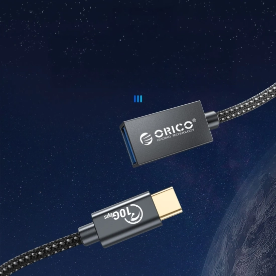 ORICO Adapter przejściówka USB-C - USB-A 3.1 Gen 2 10Gbps OTG 1m - czarny