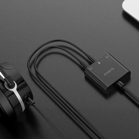 ORICO Zewnętrzna karta dźwiękowa USB-A - 3x mini jack - czarna