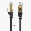 ORICO Kabel sieciowy internetowy okrągły LAN CAT7 10Gbps RJ45 3m - czarny