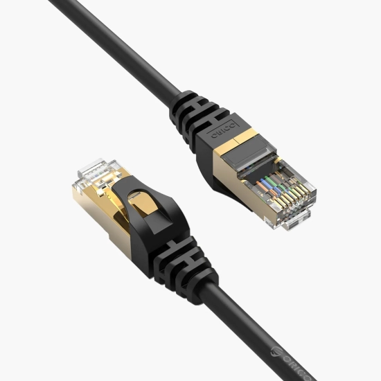 ORICO Kabel sieciowy internetowy okrągły LAN CAT7 10Gbps RJ45 10m - czarny