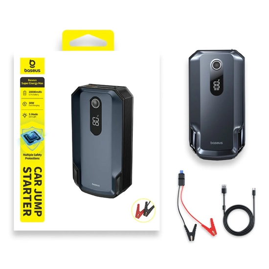 Baseus jump starter 8000A 20000 mAh czarny