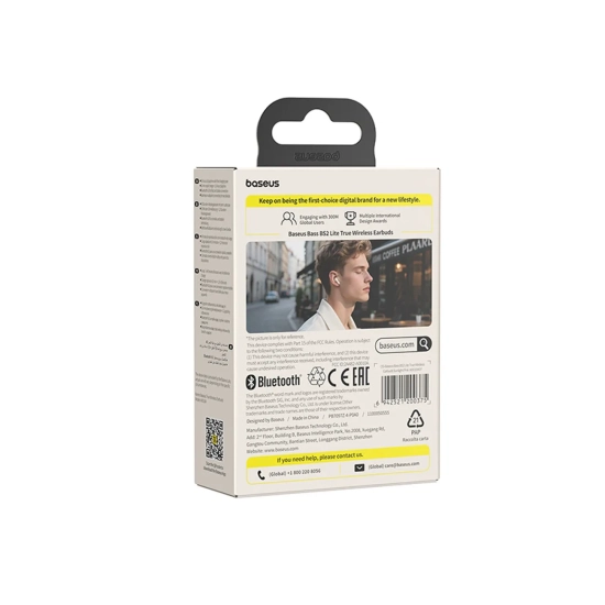 Baseus Słuchawki Bass BS2 Lite TWS Bluetooth 6.0 różowe
