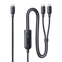 Główne zdjęcie produktu: Kabel Baseus Flash 4 2w1 USB-C–2x USB-C 1,5 m 140 W.