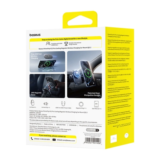 Baseus PrimeTrip VC2 Pro uchwyt magnetyczny czarny