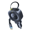 Ładowarka samochodowa USB-C ze zwijanym kablem USB-C 30W - czarna