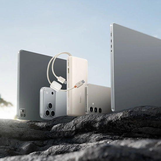 Baseus powerbank 20000 mAh 100 W beżowy