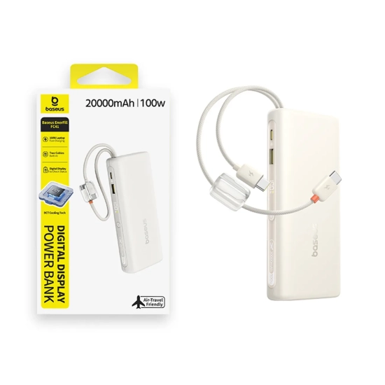Baseus powerbank 20000 mAh 100 W beżowy