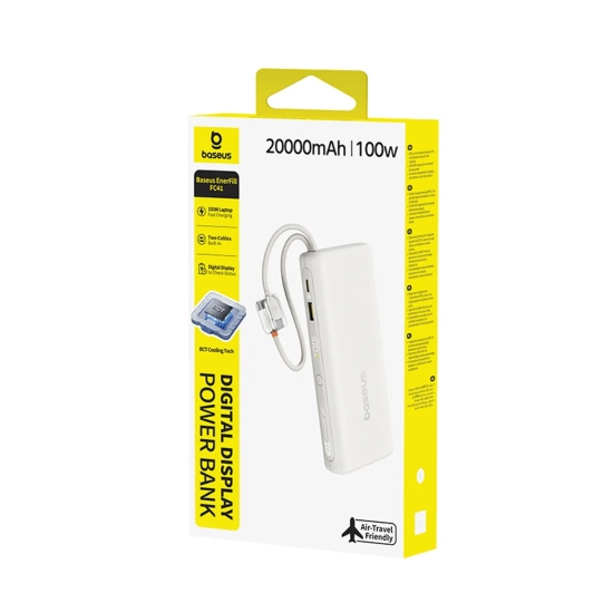 Baseus powerbank 20000 mAh 100 W beżowy