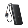 Powerbank 25000mAh 145W z wyświetlaczem wbudowanymi kablami USB-C - czarny