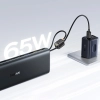 Powerbank 25000mAh 145W z wyświetlaczem wbudowanymi kablami USB-C - czarny