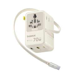 Adapter podróżny Baseus EnerCore CG11 70W 6w1 biały