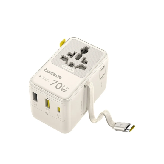 Baseus Adapter podróżny EnerCore CG11 70 W 6w1 biały