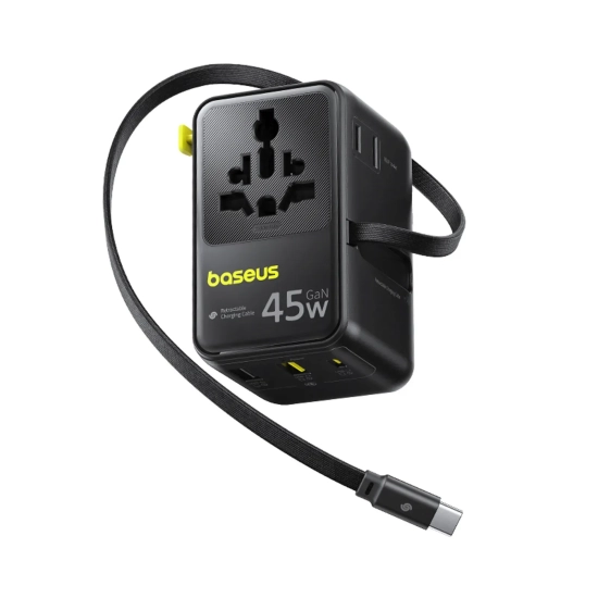 Adapter podróżny Baseus PicoGo AG11 45W 6w1 czarny
