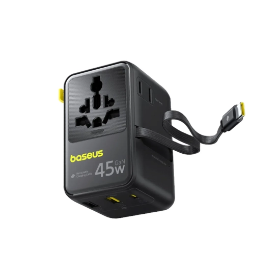 Adapter podróżny Baseus PicoGo AG11 45W 6w1 czarny