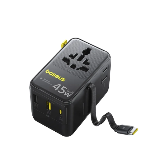 Adapter podróżny Baseus PicoGo AG11 45W 6w1 czarny