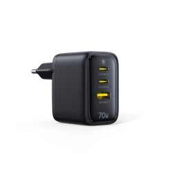 Ładowarka sieciowa Baseus EnerFill FE22 70W 2x USB-C USB-A czarna – zdjęcie główne dokładnego wariantu produktu.