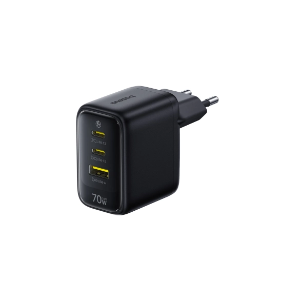 Baseus Ładowarka sieciowa EnerFill FE22 70 W 2x USB-C USB-A czarna