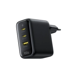 Ładowarka sieciowa Baseus EnerFill FE22 100W 2x USB-C USB-A czarna – zdjęcie główne dokładnego wariantu produktu.