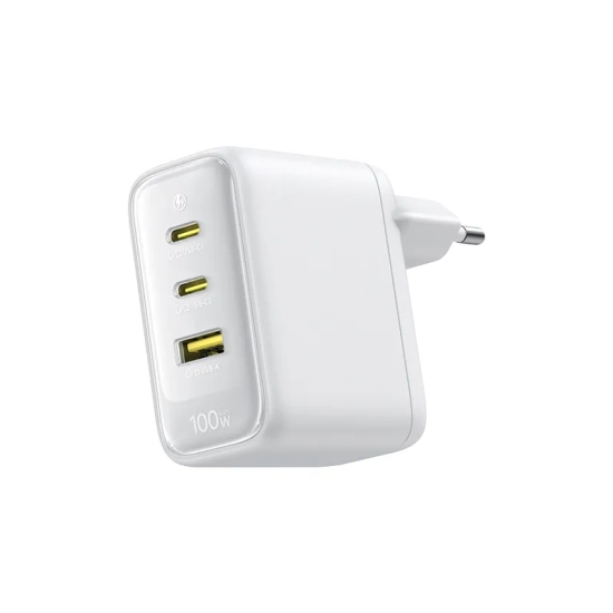 Ładowarka sieciowa Baseus EnerFill FE22 100W 2x USB-C USB-A biała – zdjęcie główne dokładnego wariantu produktu.