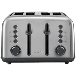 BUYDEEM DT640E DT640E-SS/EU – retro toster na 4 kromki w wariancie Stainless Steel, z dwoma niezależnymi panelami sterow