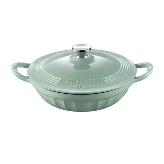 Buydeem Garnek żeliwny emaliowany CP581-CG 3,3 l Cozy Greenish