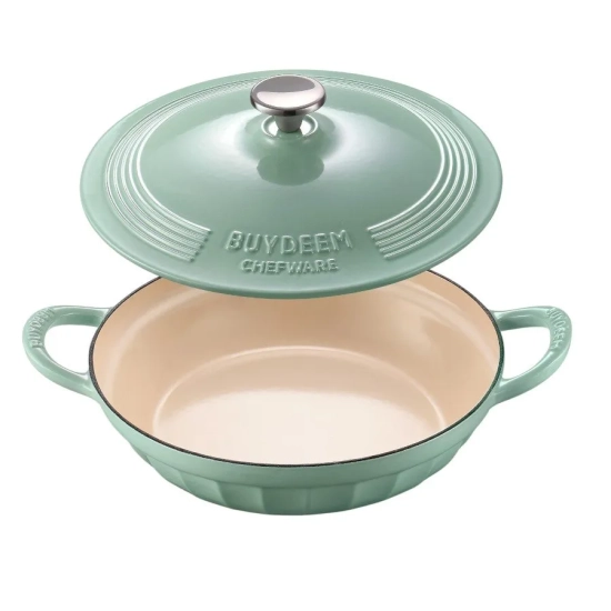 Buydeem Garnek żeliwny emaliowany CP581-CG 3,3 l Cozy Greenish