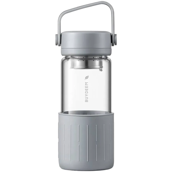 Zdjęcie produktu Butelka szklana BUYDEEM CD1008 350 ml z zaparzaczem Nordic Grey; dokładny wariant CD1008-NG, EAN 695038