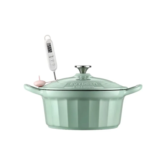 BUYDEEM Emaliowane naczynie żeliwne 39L CP551-CG Cozy Greenish