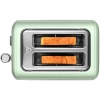BUYDEEM DT620E DT620E-CG/EU – retro toster na 2 kromki w wariancie Cozy Greenish, z pokrętłem i przyciskami funkcyjnymi.