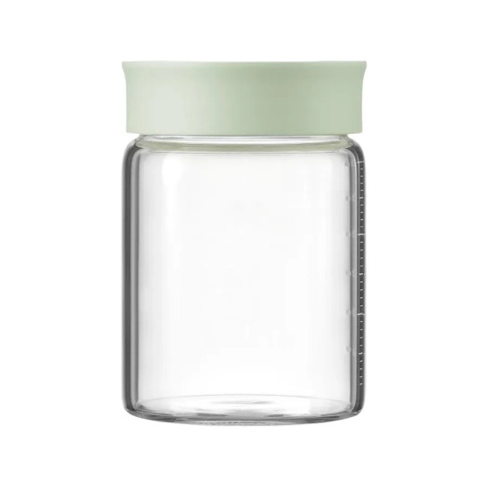 Zestaw 3 słoików BUYDEEM CS1013-CG 500 ml Cozy Greenish – zestaw 3 słoików, przezroczyste szkło i pokrywka w kolorze Coz