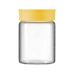 Zestaw 3 słoików BUYDEEM CS1013-MY 500 ml Mellow Yellow – zestaw 3 słoików, przezroczyste szkło i pokrywka w kolorze Mel