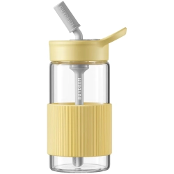 Zdjęcie produktu Butelka szklana BUYDEEM CD1017 500 ml ze słomką Mellow Yellow; dokładny wariant CD1017-MY, EAN 69503866