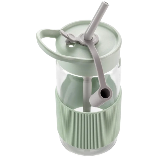 Zdjęcie produktu Butelka szklana BUYDEEM CD1017 500 ml ze słomką Cozy Greenish; dokładny wariant CD1017-CG, EAN 69503866