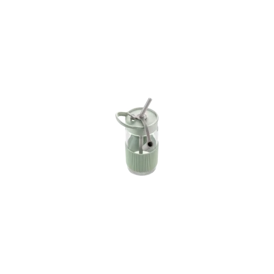 Buydeem Butelka szklana CD1017 500 ml ze słomką Cozy Greenish