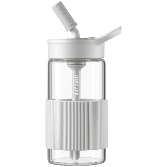 Zdjęcie produktu Butelka szklana BUYDEEM CD1017 500 ml ze słomką Oat White; dokładny wariant CD1017-OW, EAN 695038661392