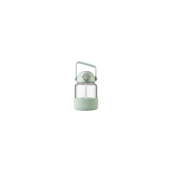 Buydeem Bidon szklany DG78 800 ml ze słomką Cozy Greenish
