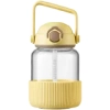 Buydeem Bidon szklany DG78 800 ml ze słomką Mellow Yellow
