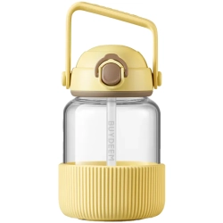 Zdjęcie produktu Bidon szklany BUYDEEM DG78 800 ml ze słomką Mellow Yellow; dokładny wariant DG78-MY, EAN 6950386617429.