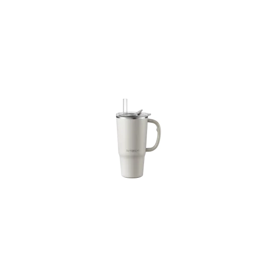 Buydeem Kubek termiczny DS57-OW 700 ml ze słomką Oat White
