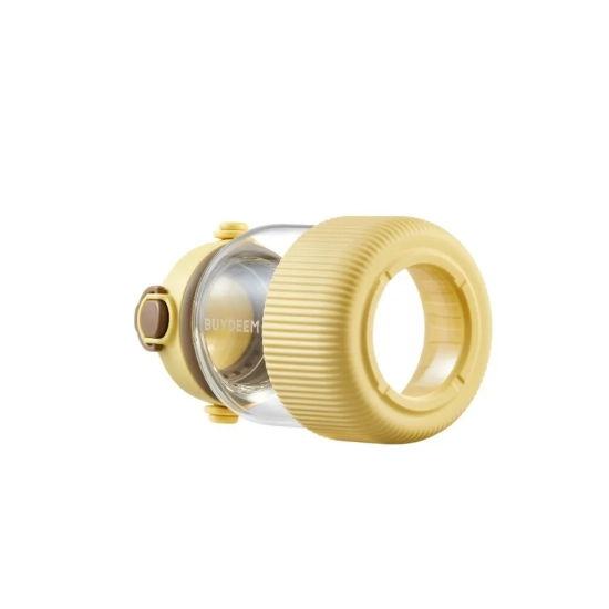 Buydeem Bidon szklany DG710 1 l ze słomką Mellow Yellow