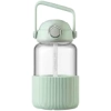 Buydeem Bidon szklany DG710 1 l ze słomką Cozy Greenish