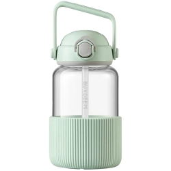 Zdjęcie produktu Bidon szklany BUYDEEM DG710 1 l ze słomką Cozy Greenish; dokładny wariant DG710-CG, EAN 6950386618150.