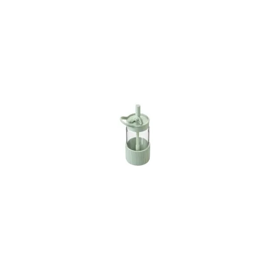 Buydeem Butelka szklana DG425-CG 550 ml ze słomką Cozy Greenish