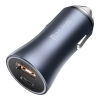 Szybka ładowarka samochodowa USB-C + USB 40W Golden Contactor Pro szary