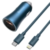 Baseus ładowarka samochodowa 40W USB-C USB-A niebieska — wariant produktu marki Baseus, kolor niebieski, moc do 40W.