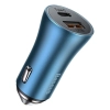 Baseus ładowarka samochodowa 40 W USB-C USB-A niebieska