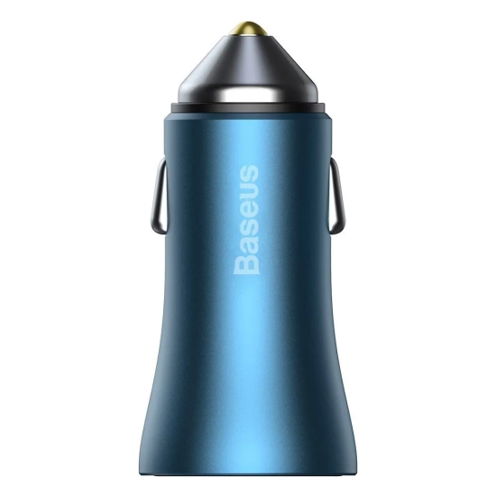 Baseus ładowarka samochodowa 40 W USB-C USB-A niebieska