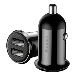 Baseus Grain Pro ładowarka samochodowa 2x USB czarna — wariant produktu marki Baseus, kolor czarny.