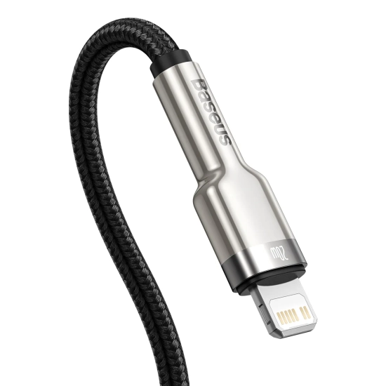 Kabel Baseus Cafule Metal USB-C–Lightning 20 W 0,25 m czarny – produkt w dokładnym wariancie wskazanym kodem CATLJK-01,
