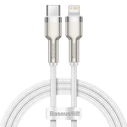 Kabel Baseus Cafule USB-C–Lightning 20W PD 1 m biały